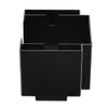 Restaurantware Bar Lux 7.9 Inch x 5.5 Inch Napkin Holder 1 3-Compartment Condiment Caddy - Rectangle Tabletop Black Plastic Napkin Caddy Refillable Easy Access