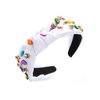 Heart Headband for Women Girls, Knotted Headband Colorful Hearts Rhinestone Embellished Headband, Fashion Top Twist Hair Band Hair Accessory Gifts for Girls (E - White & heart rhinestone)