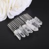 Teyglen Raw Crystal Quartz Hair Comb Clear Crystal Hair Side Comb Mermaid Rhinestone Hair Comb Sun Moon Goddess Headpiece Decorative Hair Accessories for Women Girls (Transparent)