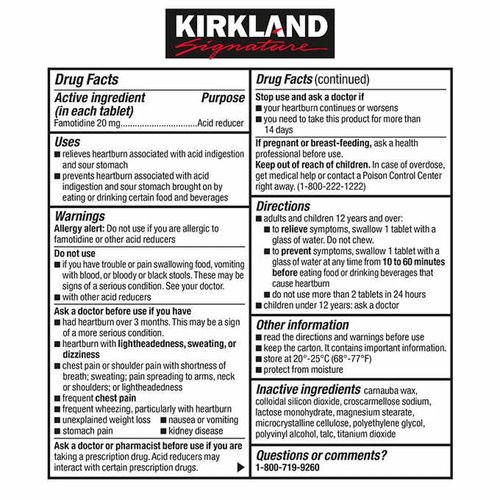 Kirkland Signature Acid Controller (250 Tablets)