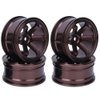 Metal Wheel Hub, 4PCS Aluminium Alloy Wheel Hub Compatible with Universal 1/10 Flat Running Drift RC Car(Coffee) Car Model Accessory