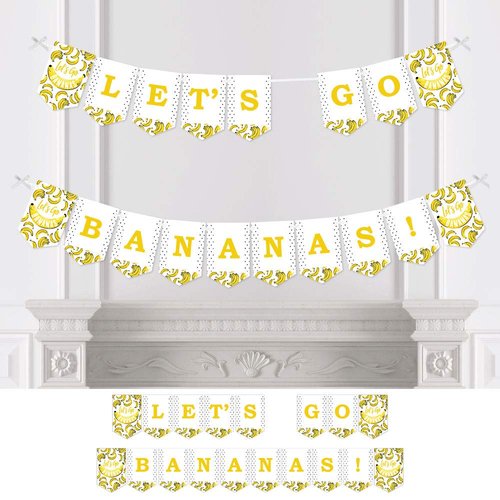 Big Dot of Happiness Let’s Go Bananas - Tropical Party Bunting Banner - Party Decorations - Let's Go Bananas