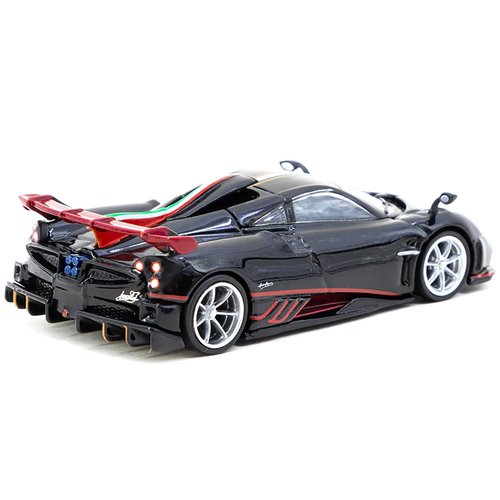 Imola Nero Oro Black Metallic with Italian Flag Stripes Global64 Series 1/64 Diecast Model by Tarmac Works T64G-TL046-BK
