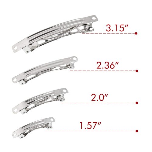 AUEAR, French Barrette Iron Rectangle Hair Clips for DIY Clip Craft Bows (120 Pack, 4 sizes)