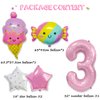 Ice Cream Birthday Decorations, 5 Pcs Dokuna Ice Cream Balloons 3rd Birthday Decorations for Girls, Giant Number 3 Foil Mylar Balloon, 3 Years Old Ice Cream Theme Birthday Party Supplies Decor (3rd)