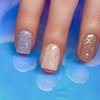 Dan's Nails Milky White with Gold Glitter Flakes Rubber Base Gel Coat Color | Soak off UV/LED Lamp for professional Russian Manicure
