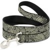 Dog Leash Doodle1 Cream Black 6 Feet Long 1.0 Inch Wide
