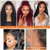 13X6 Curly Lace Front Wigs 180 Density HD Transparent Lace Frontal Wig for Black Women Glueless Lace Front Wigs Pre Plucked Bleached Knots with Baby Hair Brazilian Human Hair Wigs 24 inch