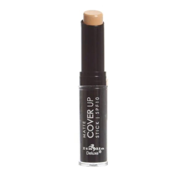 Italia Deluxe Pick 1 Color of Matte Cover Up Concealer Stick Conceal BB & Zipper Bag (886-03 Light, Full Size)