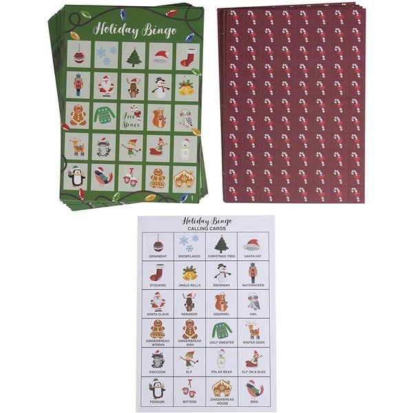 Juvale Christmas Bingo Game, Christmas Party Games for Kids and Adults, Includes 47 Pieces, 2-36 Players, Ideal for Kids and Adults