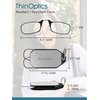 ThinOptics Keychain Case and Readers Rectangular Reading Glasses, Black, 44 mm + 2.5