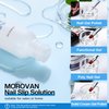 Morovan Nail Slip Solution - 2.5oz Anti-Stick Gel Liquid for Poly Gel Nails with Dual-Ended Brush - For Beginners