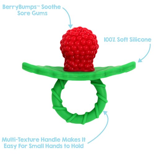 RAZBABY Razbuddy Razberry Teether/Pacifier Holder w/Removable Baby Teether Toy - 0M+ - Bpa Free - Bunny