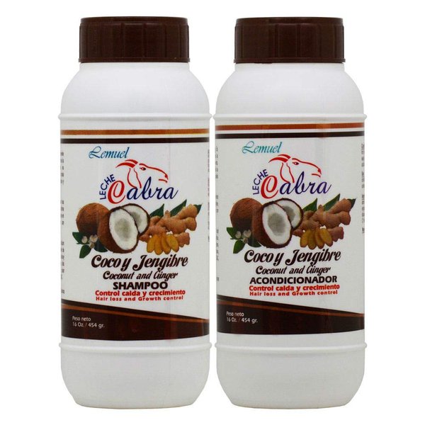LEMUEL LECHE DE CABRA COCO Y JENGIBRE SHAMPOO & CONDITIONER 20 OZ EACH