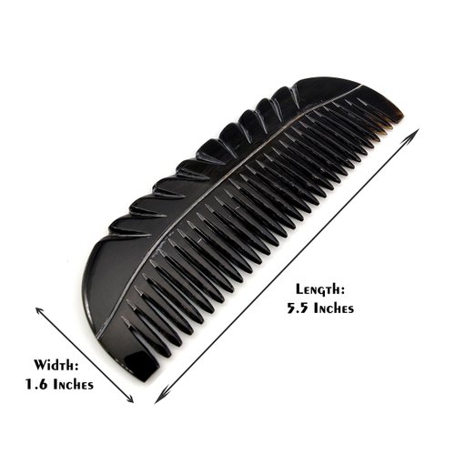 5MOONSUN5's Ox Horn Comb Premium Quality 100% Handmade Anti Static Natural Fine Horn pocket Comb Without Handle- Professional Detangling Massage Fine tooth Comb A Great Gift - (5.5 inch)