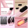 Carbeneat Brusheo Hair Pro Cordless Hair Straightener Brush for Women, Ceramic Heater Surface, 3 Mode Settings, Travel Size, Pink (7.87 inches x 1.77 inches)