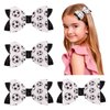 Vovii Soccer Bows Hair Clips for Girls, Soccer Ribbon Bows for Girls, Soccer Hair Accessories for Girls Outfit