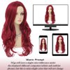 Dai Cloud Red Long Curly Wigs for Women Wave Natural Synthetic Wigs for Halloween Cosplay Use