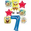 Spongebobs 7th Birthday Party Supplies 8pc Foil Balloons Bouquet Decorations