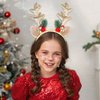 JEAIRTS Christmas Reindeer Antlers Headband Sequin Antler Ears Xmas Hair Band Cute Holiday Headbands Accessories for Women (1-Gold)