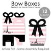 Big Dot of Happiness Paris, Ooh La La - Square Favor Gift Boxes - Paris Themed Baby Shower or Birthday Party Bow Boxes - Set of 12