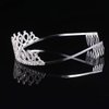 Beaupretty 18th Birthday Crystal Crown Rhinestone Princess Tiara Headband with Hair Comb for Birthday Party Wedding Bridal Decor (Silver)