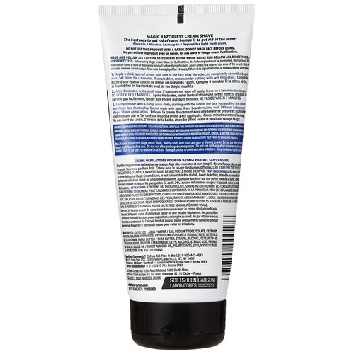 Magic Razorless Cream Shave Regular Strength Light Fresh Scent 6oz Tube