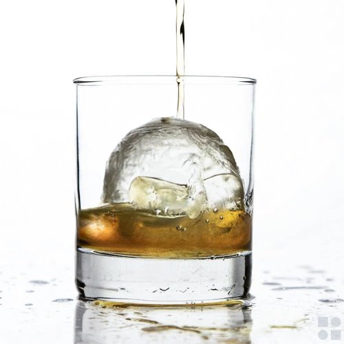 glacio Round Ice Cube Molds - Whiskey Ice Sphere Maker - Makes 2.5 Inch Ice Balls - 4 Pack
