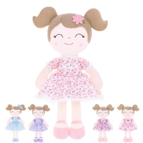 Gloveleya Baby Girl Gift First Baby Doll Plush Doll Print Sunflowers 15.5" with Gift Box