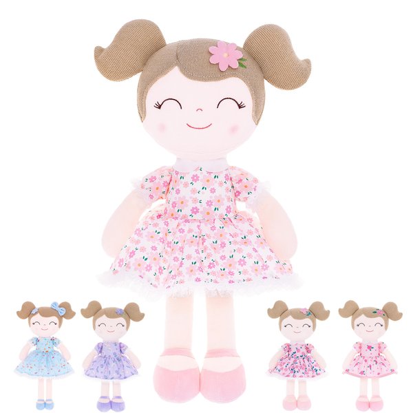 Gloveleya Baby Girl Gift First Baby Doll Plush Doll Print Sunflowers 15.5" with Gift Box