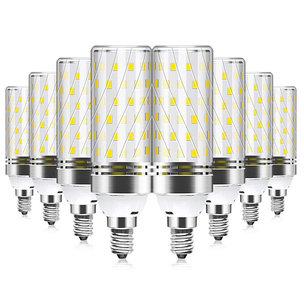 YGS-Tech E12 LED Bulb, 3000K Warm White Light Bulbs, 16W 1500LM Led Corn Bulb, 120W Incandescent Bulb Equivalent, Non-Dimmable LED Corn Light for Office Home Lighting (8 Pack)