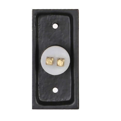 Wired Iron Doorbell Chime Push Button in Black Powder Coat Finish, Vintage Decorative Door Bell with Easy Installation, 2 9/16" X 1 3/16"