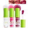 3 Colors Lip Oil Lip Glaze,Tinted Lip Gloss,Hydrating Lip Glow Oil Lipgloss,Shiny Transparent Pink Lip Stain Tint Fat Lip Oil,Long Lasting Non-sticky Clear Glow Reviver Lip Care Oil for Women-1+2+4