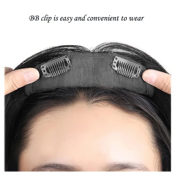 Uotp Synthetic Hair Crown Topper Closure Women Top Toupees Silky Straight Hair Topper Hairpieces Hair Bang with Clips Hair Extensions (14" Straight, Black)