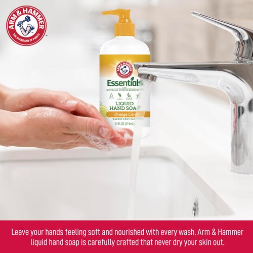 Arm & Hammer Liquid Hand Soap for Skin Cleaning - Hand Soap for Kitchen & Bathroom with Lavender Vanilla Scent - Natural Hand Soap Cleanses, Softens 14 FL Oz (414ml)