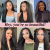 Yaki Straight Human Hair Bundles Yaki Bundles Human Hair 3 Bundles Human Hair 100% Unprocessed Brazilian Virgin Hair Bundles Yaki Human Hair Extensions Natural Color(1B-Yaki-26 28 30)