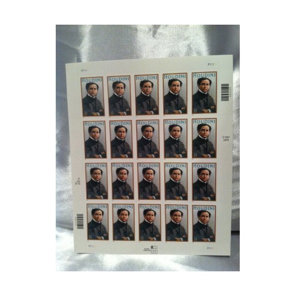 Houdini 37 Cent Pane of 20 Postage Stamps Scott 3651 By USPS