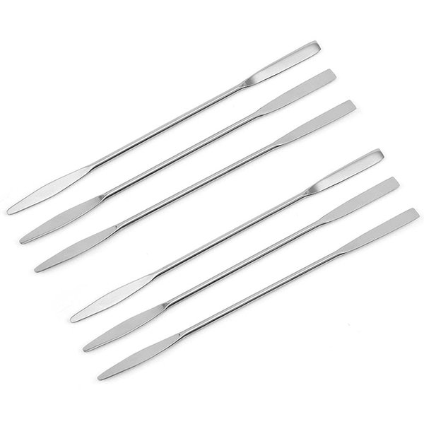 6 Pcs Stainless Steel Makeup Spatula Stir Tool Double Head Cosmetics Mixer