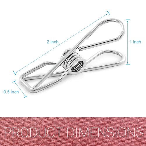 40 Pack Stainless Steel Small Clothes Pins Durable Clothes Pegs Multi-Purpose Metal Wire Utility Clips for Laundry Home Kitchen Outdoor Travel Office