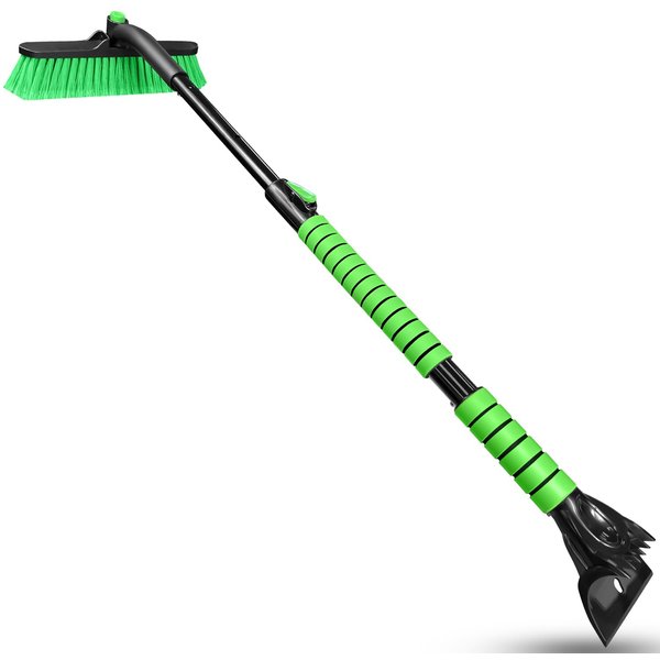 SEAAES 44 Inch Ice Scraper and Snow Brush for Car Windshield, Extendable Snow Removal Brush with Foam Grip for Truck SUV Vehicle Window