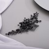 Chargances Bridal Black Crystal Hair Comb Gothic Black Wedding Hair Vine Side Comb Rhinestone Hair Accessory Wedding Headpiece Prom Party Festival for Women and Girls (Style 3)