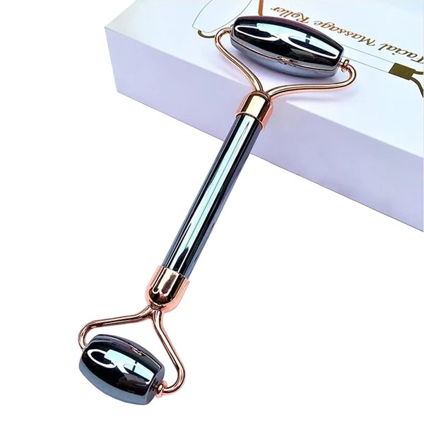 Terahertz Facial Roller Skin Care - Face Massager Roller with Gift Box | Classy Rose Gold | Facial Gua Sha Tools | Face Roller for Wrinkles & Lifting, Eye Roller for Puffy Eyes, Terahertz for Face