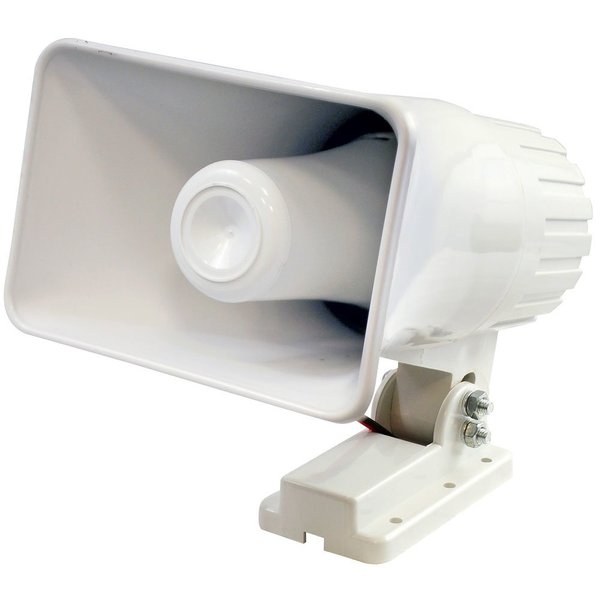 Pyle Indoor / Outdoor PA Horn Speaker - 6” Portable PA Speaker With 8 Ohms Impedance & 50 Watts Peak Power - Mounting Bracket & Hardware Included - Pyle PHSP4 White