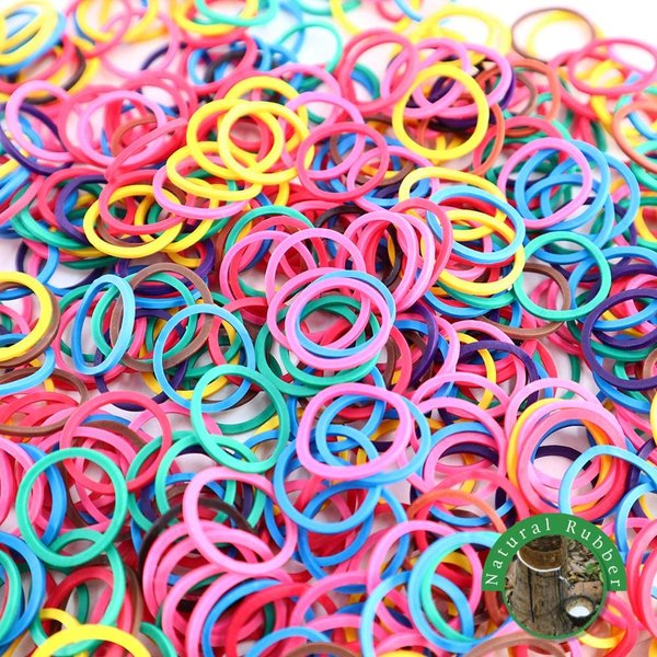 1000 Pcs Rubber Bands Hair Band Soft Elastic Hair Accessories Braids Mini Hair Ties Stretchy Hair Ties No Damage Rubber Bands for Hair Made in Vietnam (Assorted - 4 Pack of 250 Pcs)