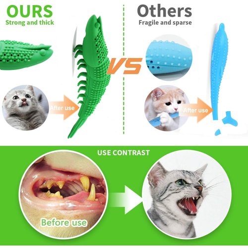 Adusa Interactive Cat Toys Catnip Toys Cat Toothbrush Chew Toys,100% Natural Rubber Bite Resistance Catnip Cat Treat Toys,Crayfish Shape Cats Teeth Cleaning Dental Care Toys