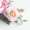 Fangsen Wedding Boho White Sequin Rose Flower Hair Clips Floral Hair Accessories for Brides and Bridesmaids Black (Pink)