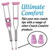 Steel-Reinforced 7/8" Crutch Tips - 1 Pair (Pink)