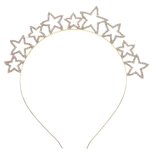 Beaupretty Shinny Rhinestone Headband Star Headpiece Christmas Headband Fashion Star Hair Hoop Bridal Wedding Headpiece Goddess Crown 2024 New Year Headband Party Headwear(Gold)