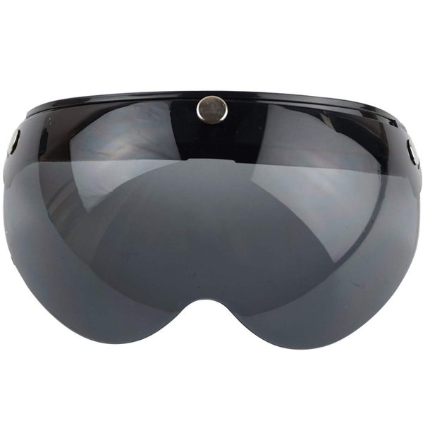 VCOROS Universal Motorcycle Retro Pilot-Style Standard 3 Snap-Button Visor Flip Up Down Open Face Helmet Half Face Shield(Black)