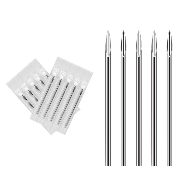 ATOMUS Body Piercing Needles, 10pcs Stainless Steel Sterile Disposable Ear Nose Navel Nipple Lip Piercing Needles (10pcs 12G)